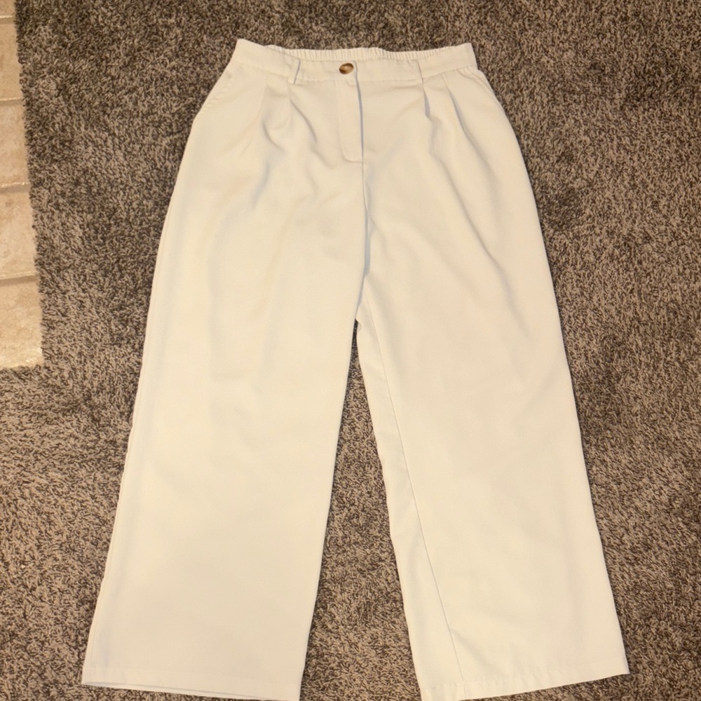 Elegant White Wide-Leg Pants